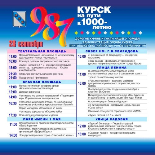 День Города В Курске 2019 Программа празднования